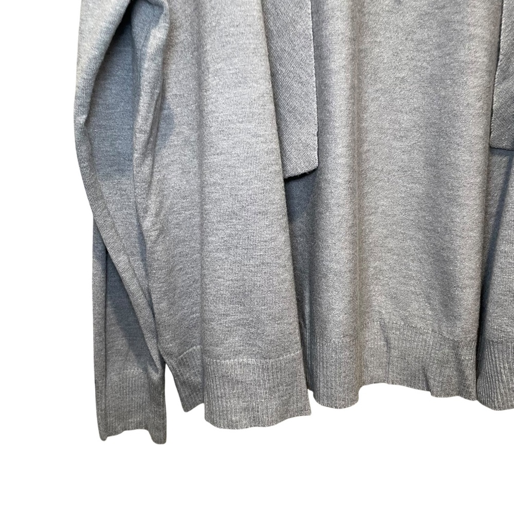 Aaeda Floral Applique Open Front Cardigan Sweater Gray Women’s Size XL NWT - Picture 2 of 8
